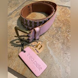 Linea Pelle: Pink and Brown Leather Belt